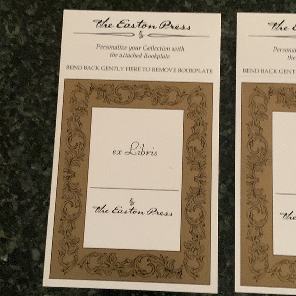 Set of 4 EASTON PRESS leather collectors book bookplates stickers no books - Picture 2 of 2
